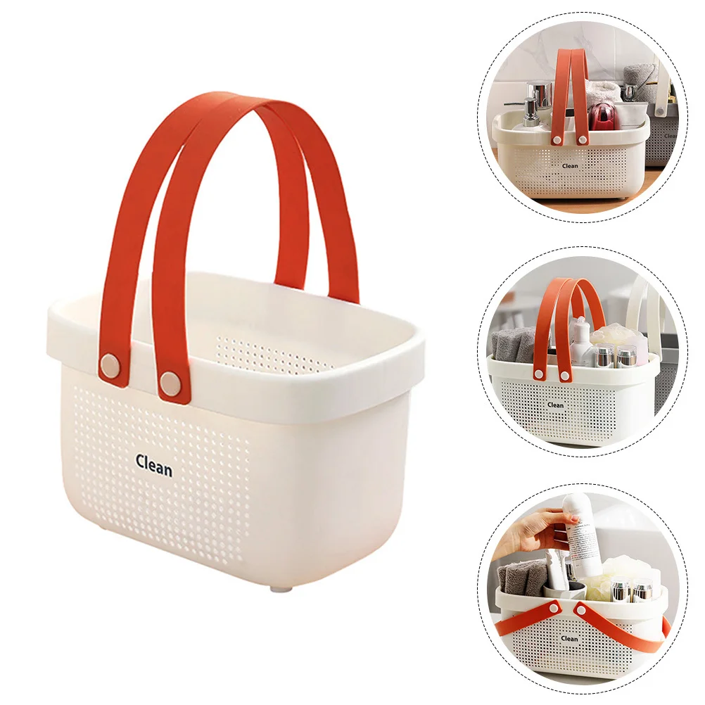 

Handheld Bath Basket Household Bathroom Storage PP Material Practical Convenient Multi-Function Organizer Clean Neat