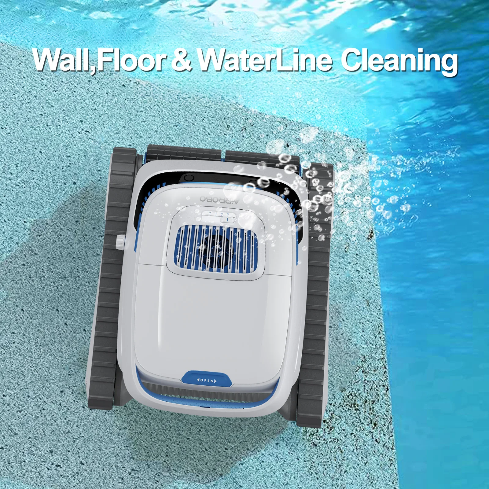 Detergente per piscina robotico senza fili-aspirapolvere per piscina per piscine interrate e piscine fuori terra, pavimento per piscina, parete, Wate