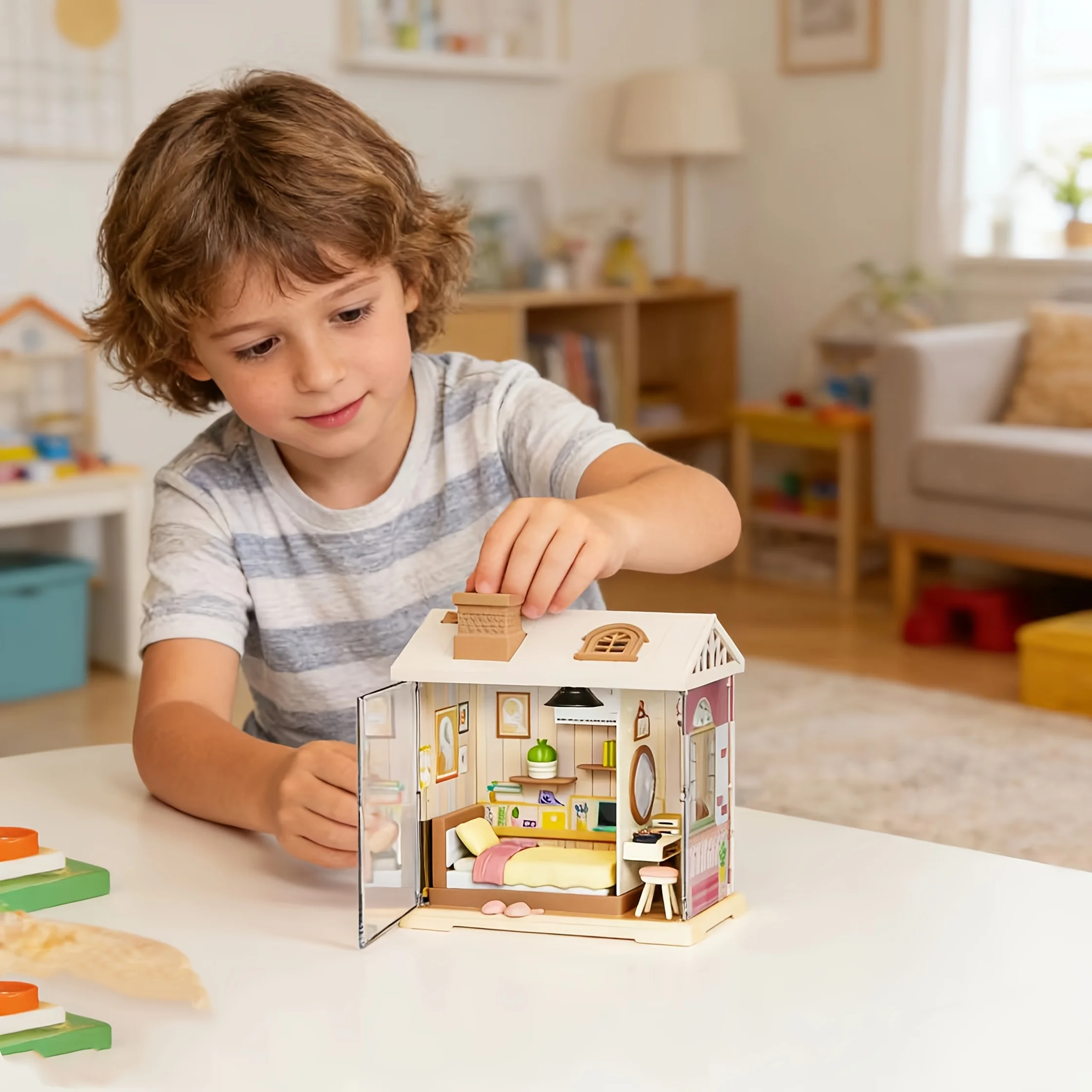 

1PC Funny Space DIY Miniature House Kit - Micro Scene Building Blocks Material Pack, Decorative Toy Gift.