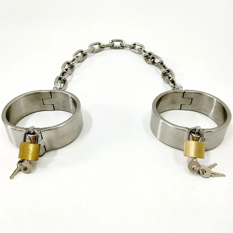 Metal BDSM Locks Neck Collar Hand Ankle Cuffs Adult Games Slave Restraints Adult Toys Sex Game for Couples Feet Fetish Handcuffs