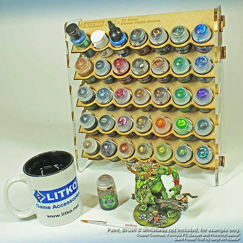 35 Slots Paint Organizer Storage Rack Miniature Model Hobby Paint Station Holder Caddy Stand 34mm Round Bottle Paints Stand