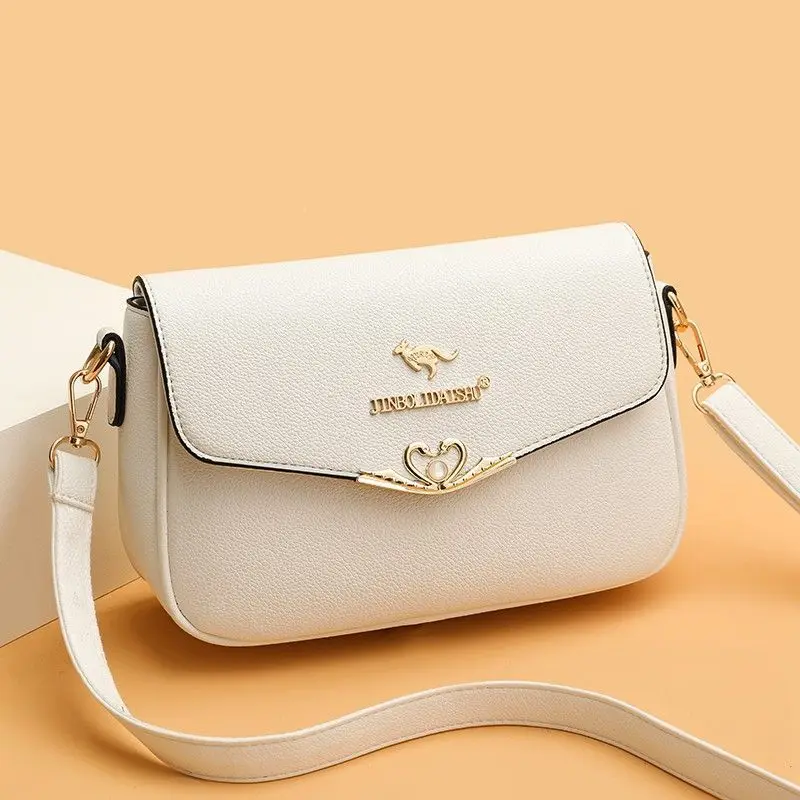 

Высококачественная кожаная женская сумка-мессенджер на плечо, новинка 2021 года, летняя модная универсальная сумка-мессенджер из мягкой кожи, большая вмести...