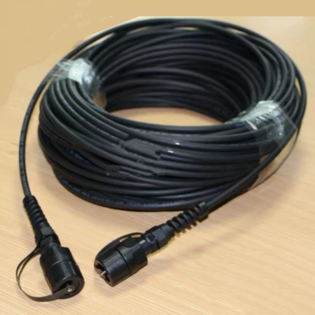 fibre patchcord 2C ODVA LC 10m-100m waterproof 50m OM3 LC singlemode armored 2 cores 5.0mm outdoor optical fiber jumper 80m
