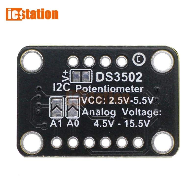 The DS3502 module I2C interface digital potentiometer is compatible with STEMMA QT Qwiic