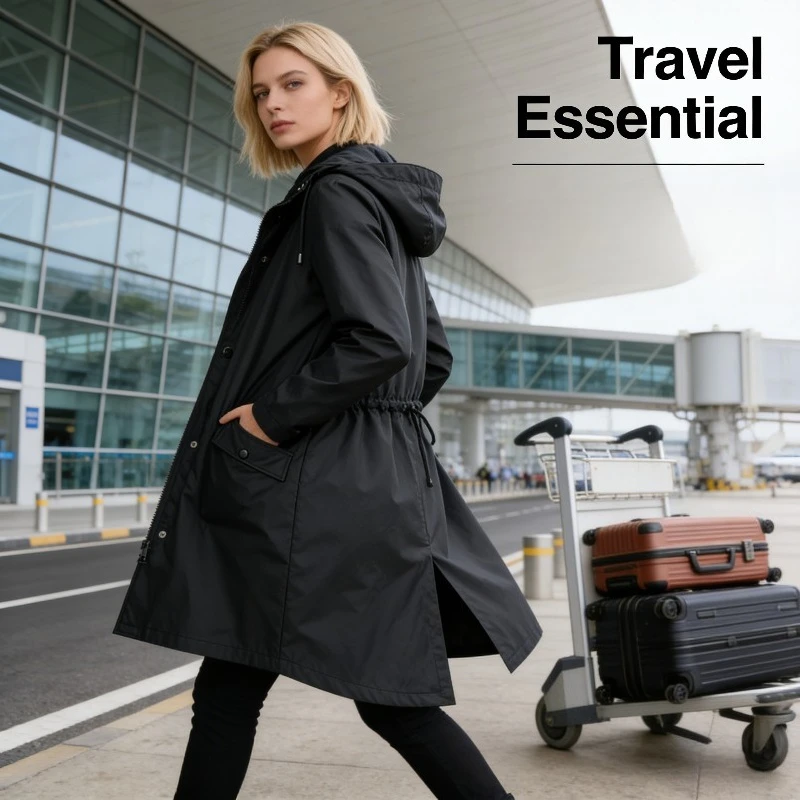 

2026 Autumn/Winter New Collection Women's Mid-Length Windproof Jacket for Outdoor Hiking