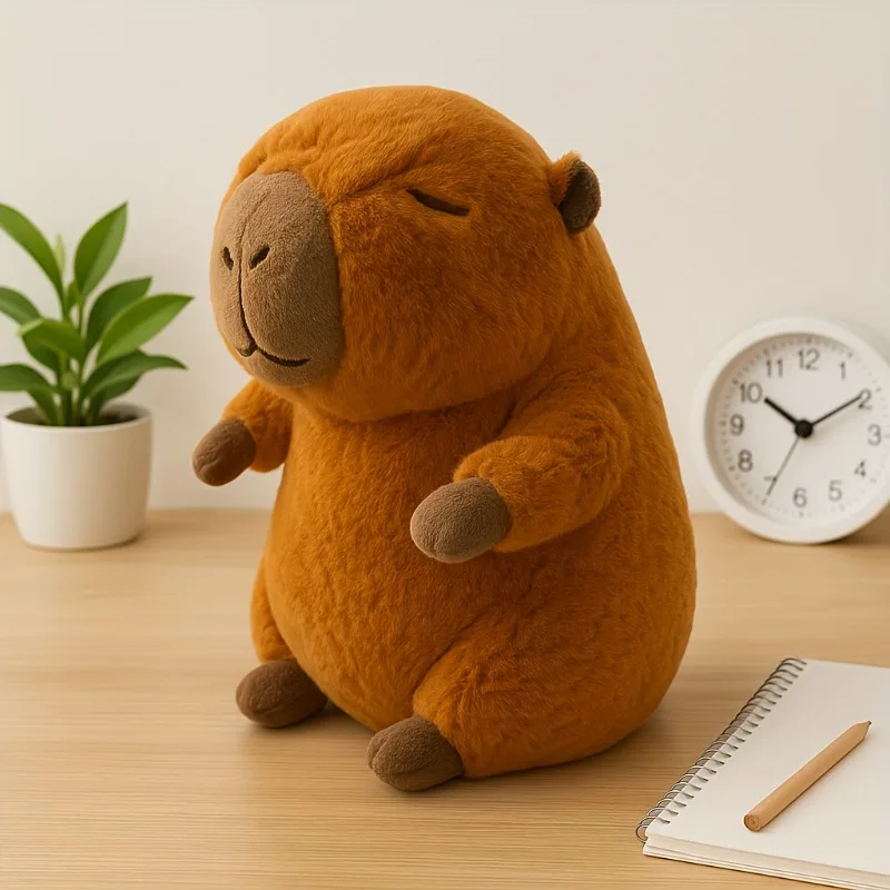 Capivara macio pelúcia fantoche bonito animal brinquedo de pelúcia entretenimento infantil design simples seguro para jovens