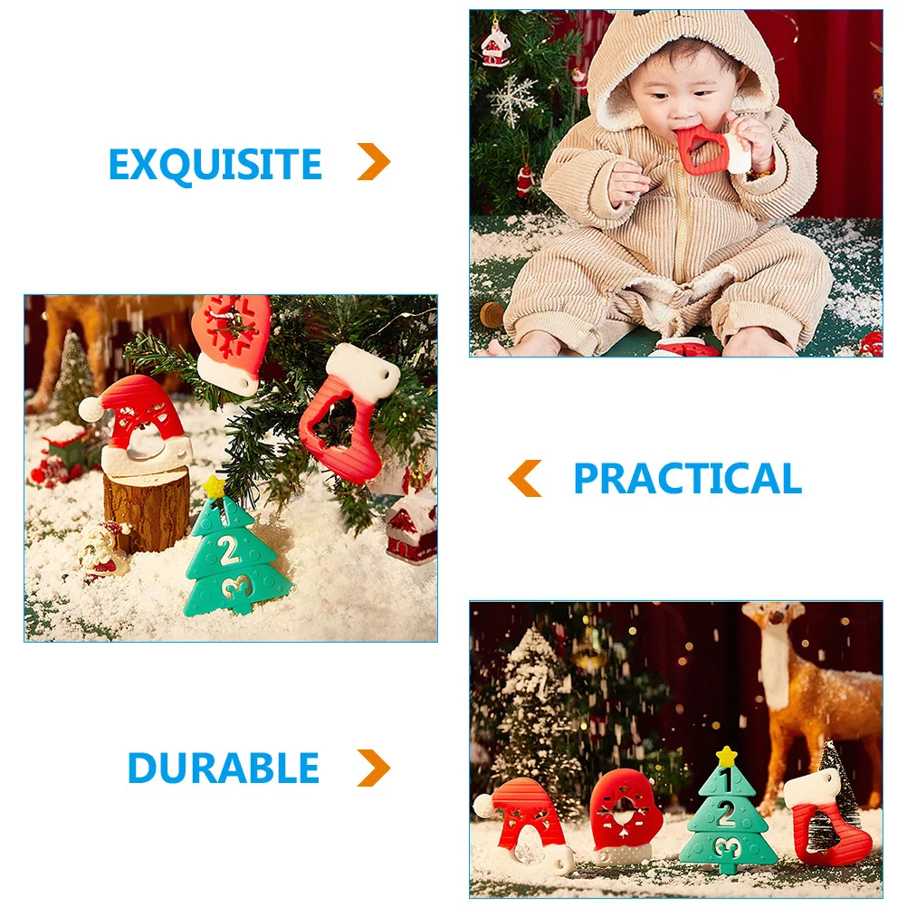 4 قطعة عضاضة الطفل مادة آمنة مثالية للتسنين والمضغ لا ضرر لزخرفة الأطفال 2022