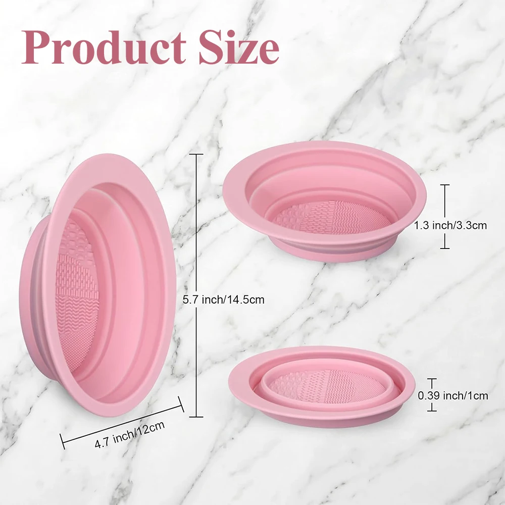Foldable Silicone Makeup Brush Cleaner Bowl Portable Cosmetic Brush Cleaning Deep Clean Brushes Powder Puff Sponge Washing Tool - view 2