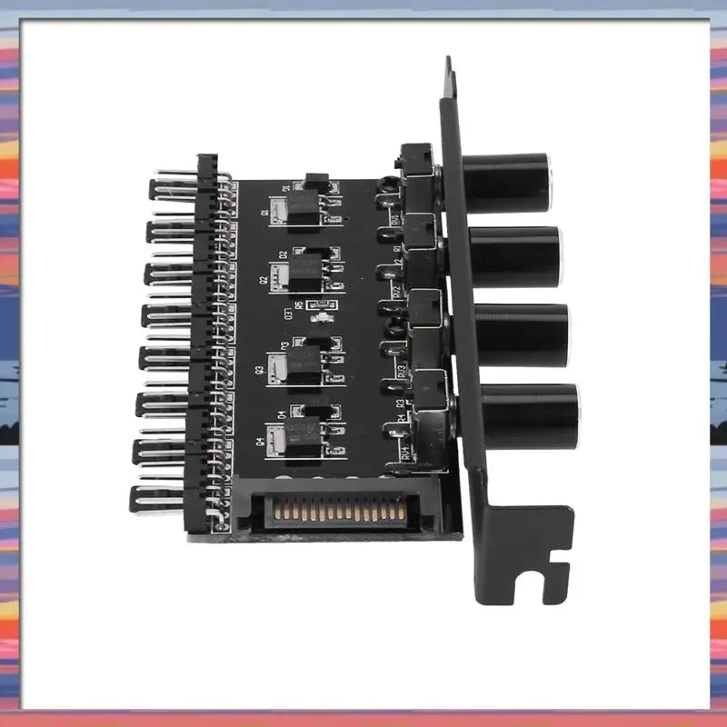 AC18 (garantido) 5X Pc 8 canales ventilador Hub 4 perilla ventilador de refrigeración controlador de velocidad para carcasa de Cpu HDD VGA Pwm ventilador Pci soporte alimentación por