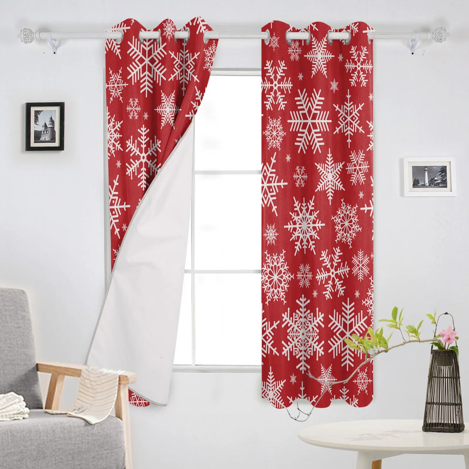 Santa Claus Christmas Decoration Christmas Blackout Curtains 3D Print Window Curtain Bedroom Living Room Decor Window Treatments