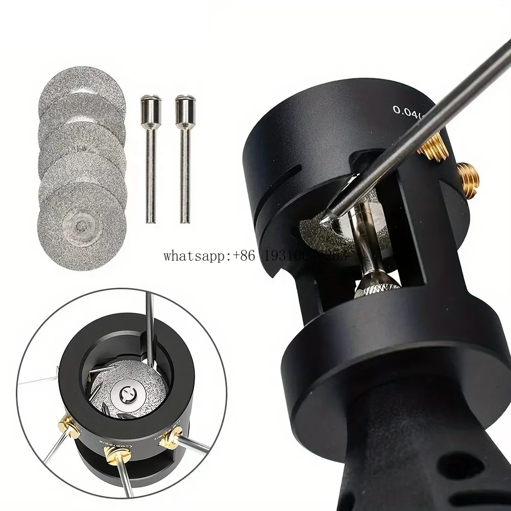 

Upper Aluminium Electrode Sharpener Grinding Head TIG Welding Tool With Cut-Off Groove Double Diamond Wheel
