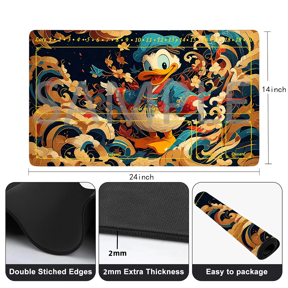 Imagem -02 - Lorcana-trading Card Game Protective Mats Durável Mouse Pad Resistente a Riscos Bolsa de Armazenamento Gratuito Tamanho 24x14