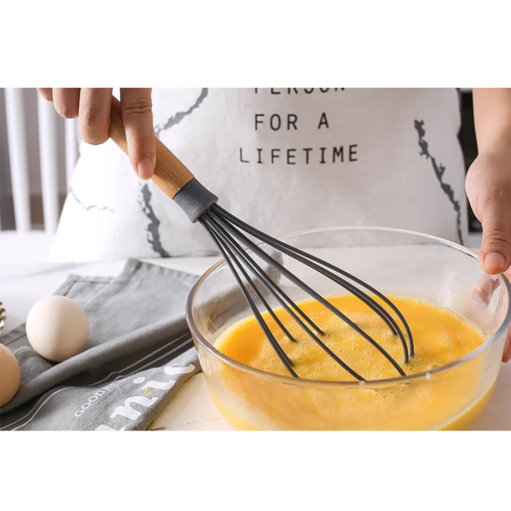 

2 шт., венчик для яиц из нержавеющей стали с деревянной ручкой, нескользящий венчик для яиц, глазурь, сахар, шоколад, свежий крем, домашнее использование
