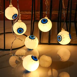 1.5M 10Lights Halloween Light String Eyes Skull Ghost String Lights Party Haunted House Bar Decorative Horror Atmosphere Props