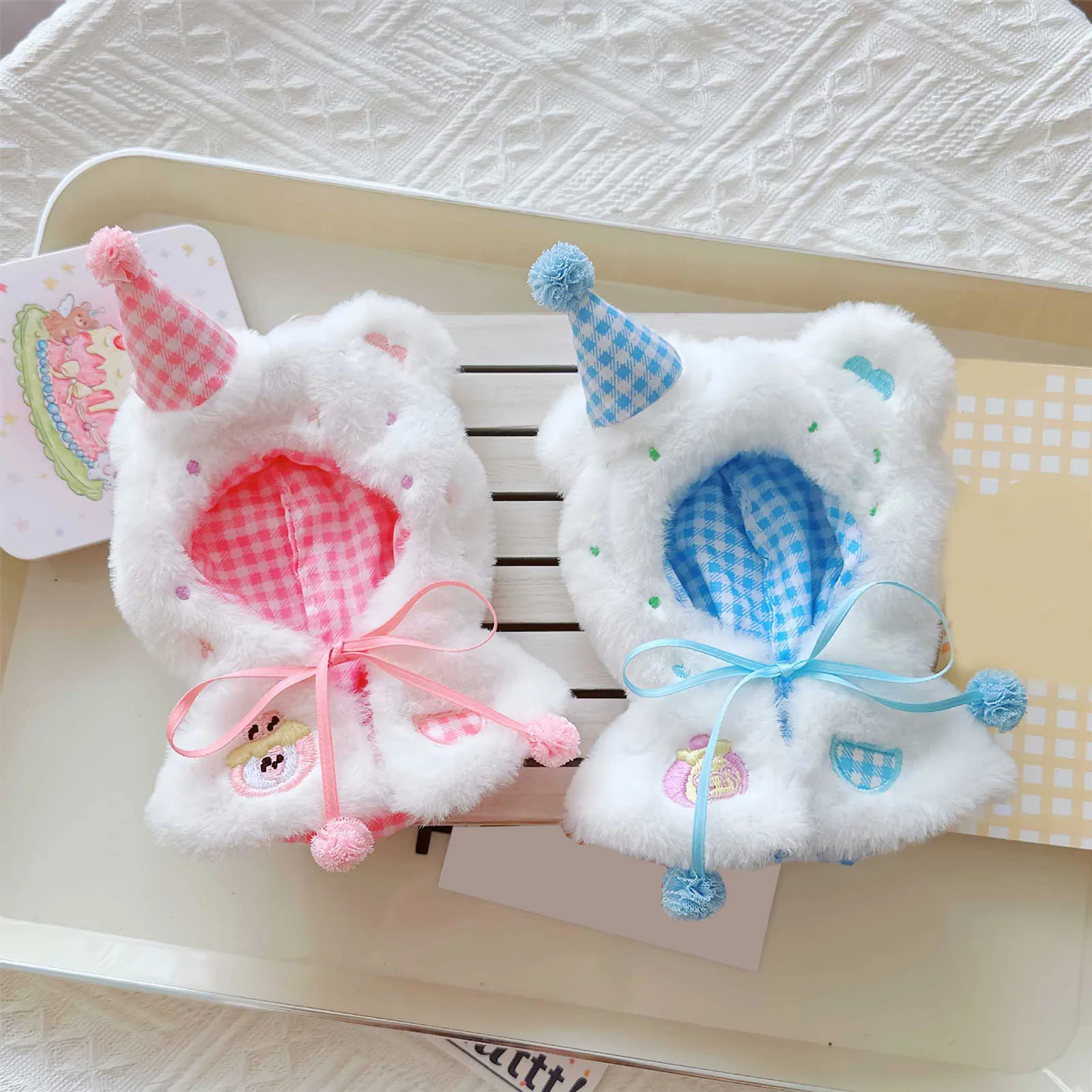 Plush Doll Clothes for 15cm Soft Stuffed Plush Accessories Soft Cartoon Plush Doll Accessories Doll Shawl Dress up Clothing