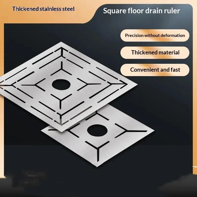 Angle Measuring Tool Floor Drain Ruler Portable: Quality Stainless Steel Material Tile Patterns