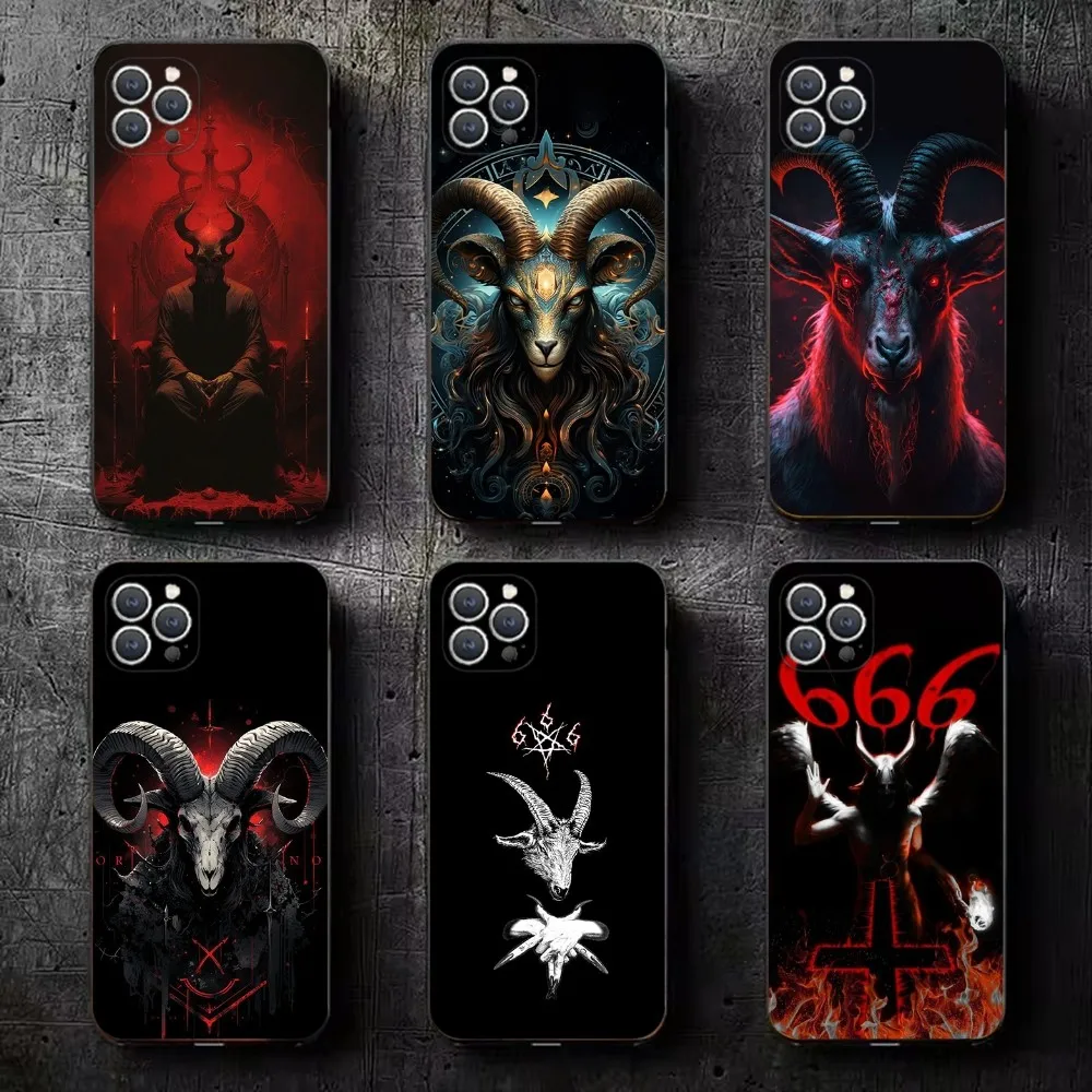 Devil Satan  Phone Case For iPhone 15,14,13,12,11,Plus,Pro Max,XS,X,XR,SE,Mini,8,7 Soft Silicone Black Cover