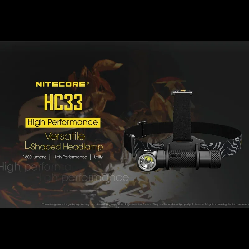 NITECORE HC33 High-performance L-shaped Headlamp 1800Lumens Beam throw 187 Mete 8 Working Modes Headlight