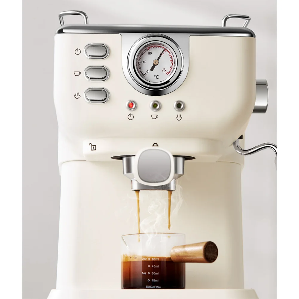 1050W Household 20bar Electric Coffee Maker Semi-automatic Italian Espresso Coffee Machine High Pressure Steam Milk Foam Machine