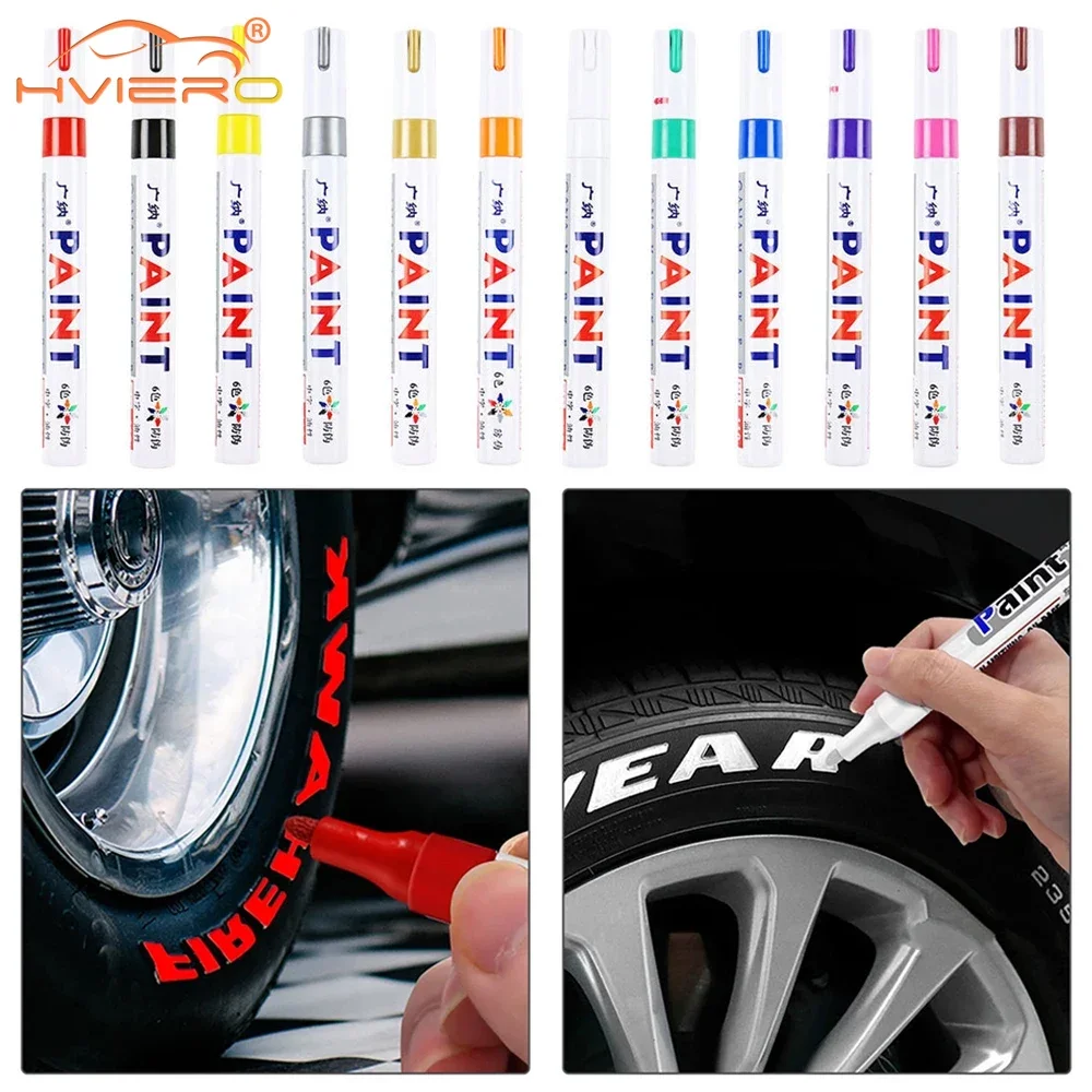 Paint Cleaner Car Wheel Tire Oily Painting Pen Auto Rubber Tyre Polishes Metal Permanent Marker Graffiti Touch Scratch Wet Wax