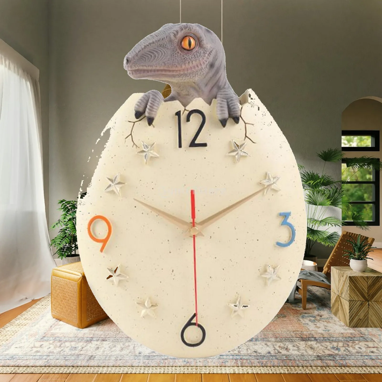 Children's Room Decoration Room Dinosaur Decor Colorful Ticking Cadran Enfant