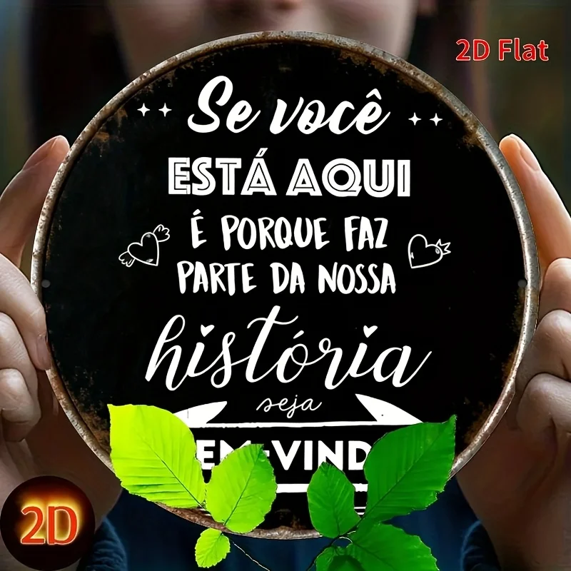 2D Flat - 1pc 2D Flat Wall Hanging | Welcoming Message in Portuguese, Perfect for Restaurants, Bathrooms, Bedrooms, Christmas De