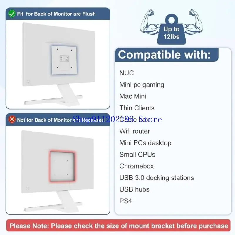 P82A 소형 PC 마운트 브래킷 공간 절약형 간편한 설치 벽걸이형 씬 클라이언트