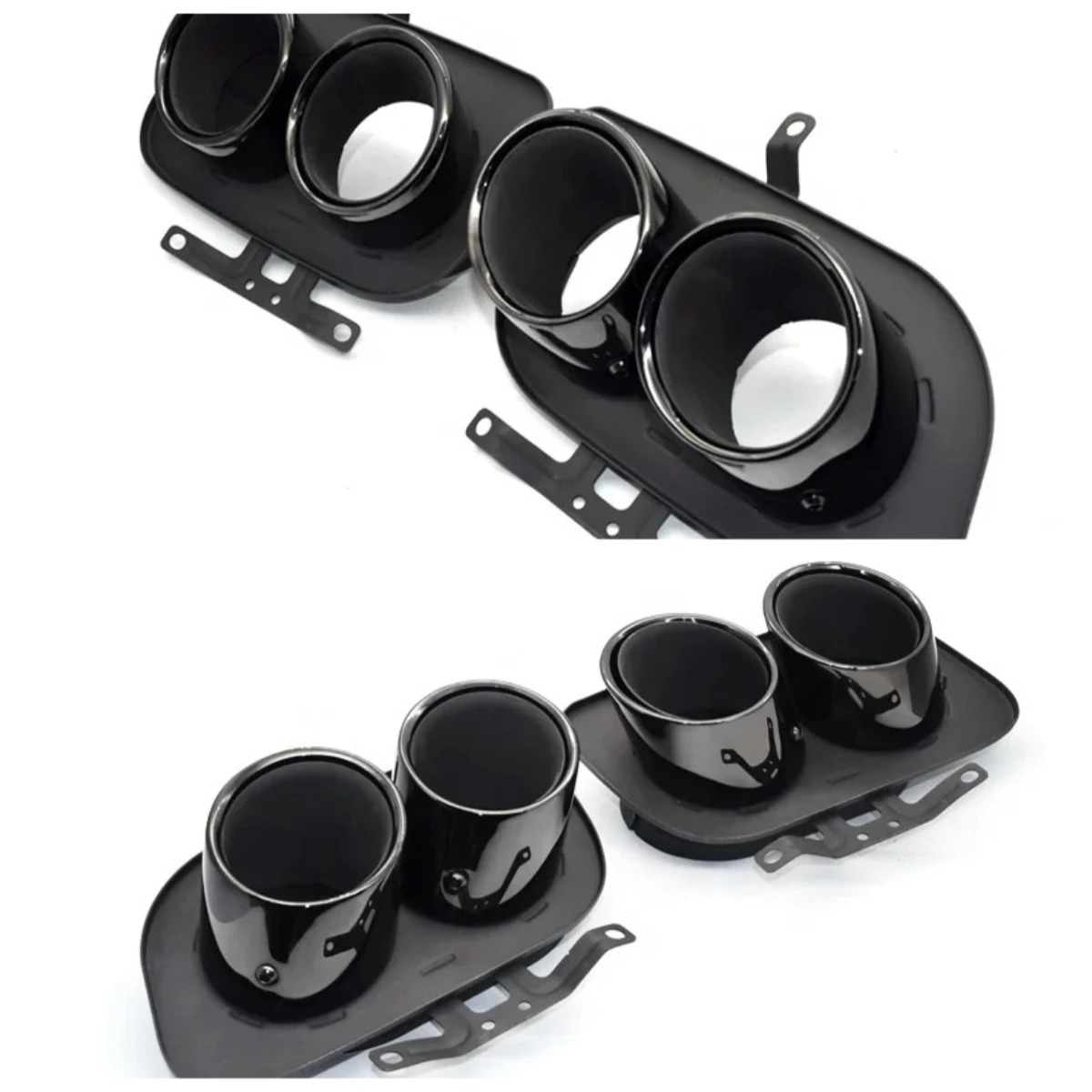 Stainless Steel Electroplated Black Tail Pipe Exhaust Pipe Modification 2019 20 911 992 Original square to Four Tip