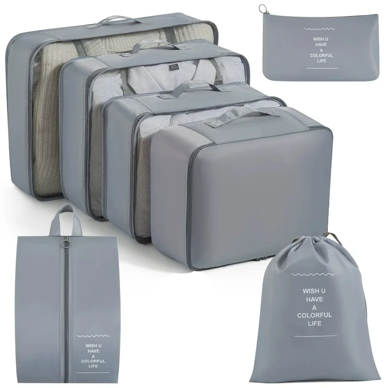 7/8/9/10 Stuks Set Reisorganisator Opbergzakken Koffer Verpakking Cubes Set Koffers Draagbare Bagage Kleding Schoen netjes Pouch Opvouwbaar