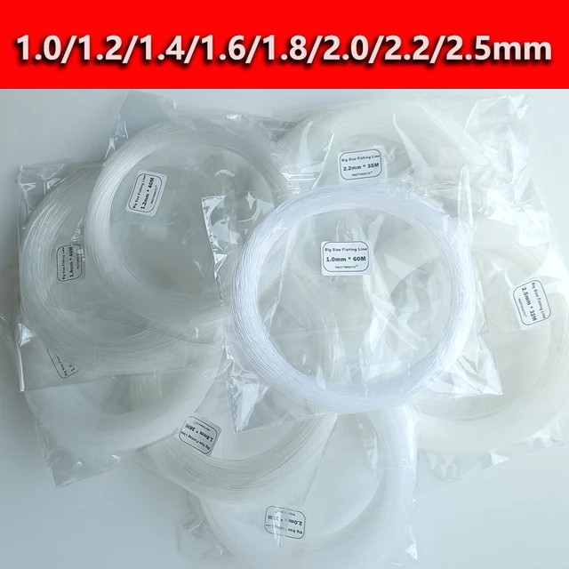 1.0/1.2/1.4/1.6/1.8/2.0/2.2/2.5mm bardzo gruba żyłka wędkarska duży rozmiar nylonowa przezroczysta monofilamentowa łódź morska żyłka Pesca