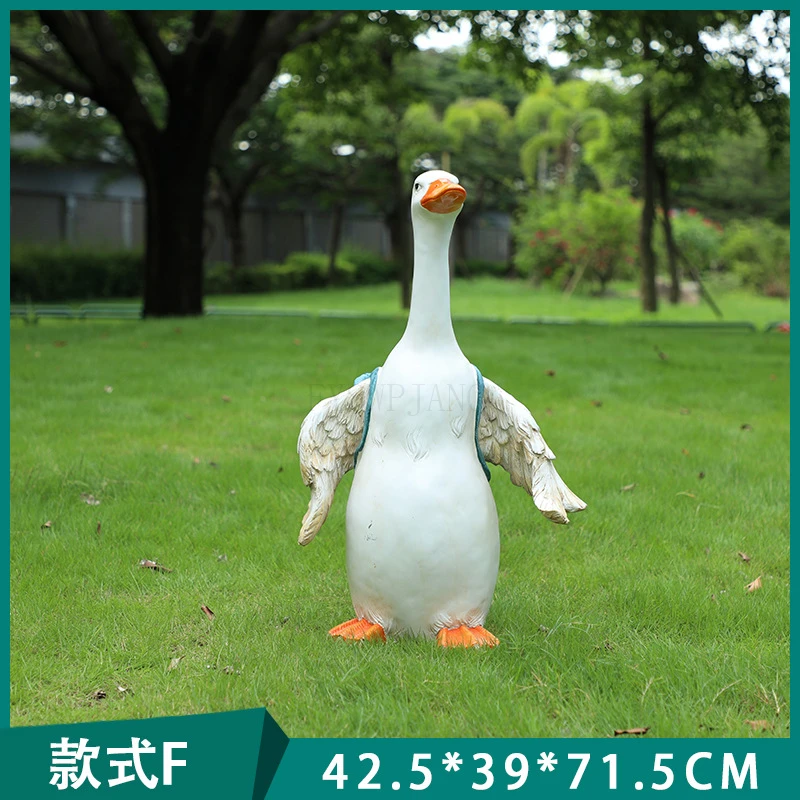Simulation Duck Courtyard Decoration Landscape Kindergarten Resin Crafts Simulation Animal Cartoon Duck Sculpture Ornaments