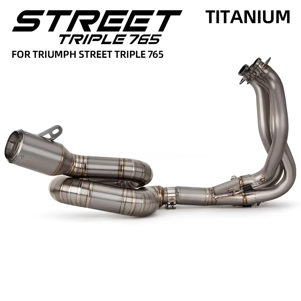 

Motorcycle Titanium alloy Full Set Exhaust System For Triumph Street Triple 765 Front Pipe Middle Tail Link Tube Muffler