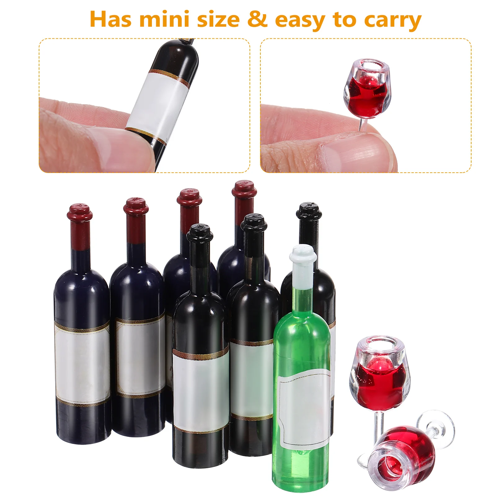 

10 Mini Dark Red Glasses 8 Random House Kitchen Bar Accessories Miniature Decor Set Easy Clean Portable