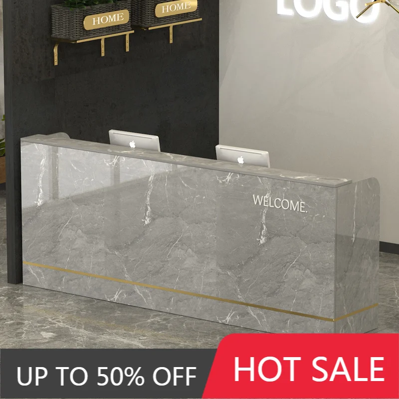 Nordic Luxury Reception Desk Counter Modern Decorations Beauty Reception Desk Counter Storage Vintage Commercial Furniture