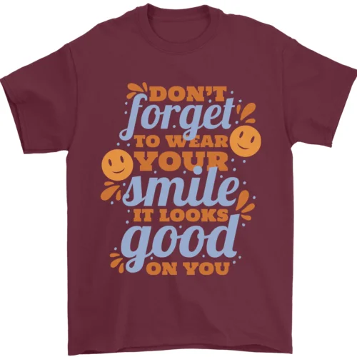 Wear Your Smile Feel Good Happy Joy Love Mens T-Shirt 100% Cotton