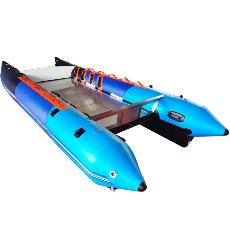 CE Wholesale Factory Hypalon High Speed  Inflatable Catamaran Zapcat With 50 Horsepower Outboard Motor