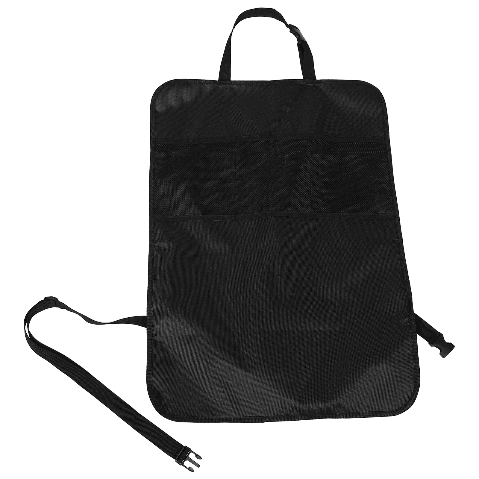 

Multifunctional Car Kick Mat Seat Back Organizer Storage Bag Waterproof Wear Resistant Large Capacity Mesh Pockets for Phones