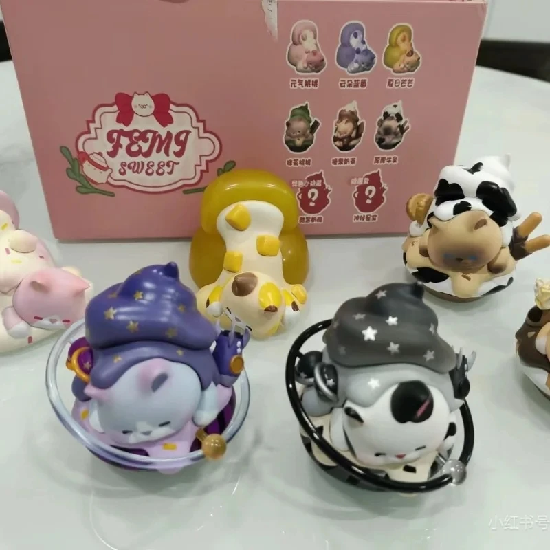 

Femi Dessert Series Blind Box Action Figure Kawaii Kids Birthday Gift Afternoon Tea Model Hand Set up Hazelnut Milk Tea Theme
