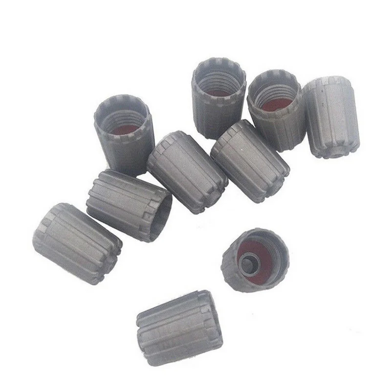 10Pcs Car Tire Valve Stem Caps Nylon TPMS Tyre Air Port Decor Dust Covers W/ Gasket Gray Car Accessories for Nissan Lexus Toyota