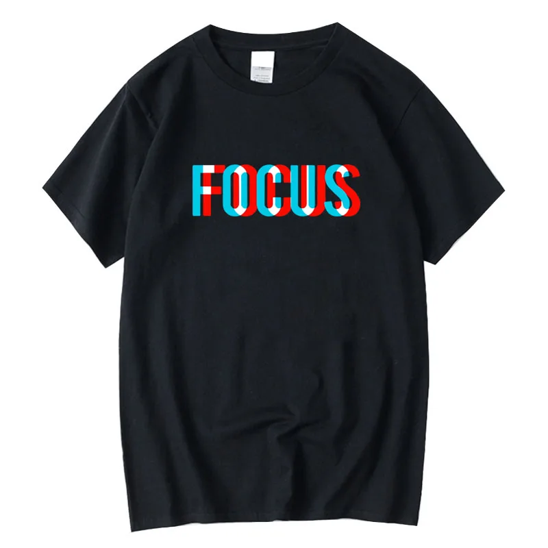 Men's T-shirt Cotton Blend Summer Loose Focus Print Men T Shirt Casual Loose o-neck Men Tshirt Short Sleeve t-shirt Male Tees