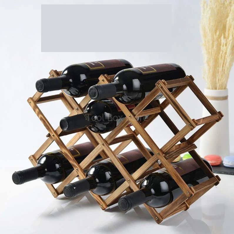 Red Wine Rack Stand Holders Wooden Wine Racks Household Grid Wine Display Rack Table Creative Wine Bottle Rack Storage Cabinet