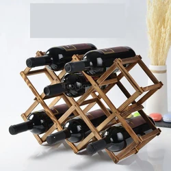 Red Wine Rack Stand Holders Wooden Wine Racks Household Grid Wine Display Rack Table Creative Wine Bottle Rack Storage Cabinet