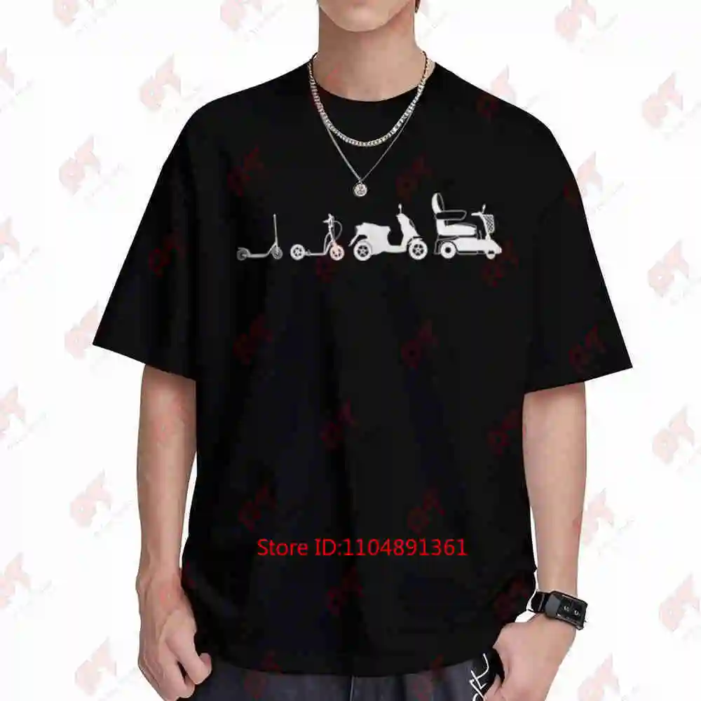 Scooter Evolution Moped Mobility Disability Scooters Short Sleeve Tee 100% Cotton T-Shirt