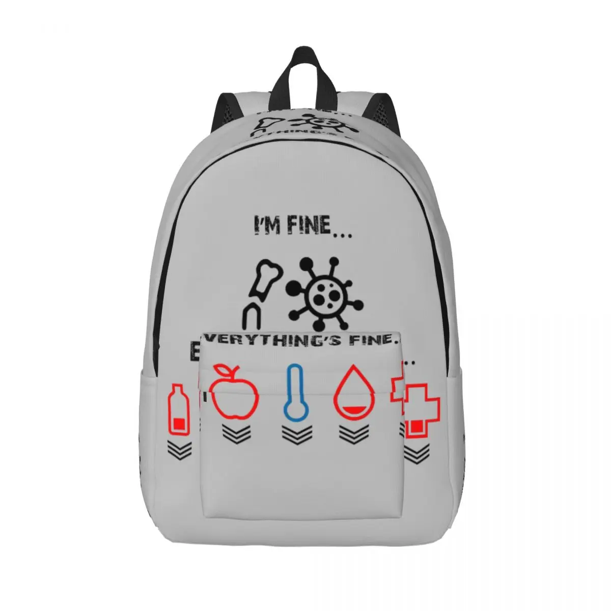 

I'm Fine Everything's Fine DayZ Повседневный рюкзак с карманом Школьный дорожный рюкзак для игры в шосе Мужчины Женщины Студенческие холщовые сумки