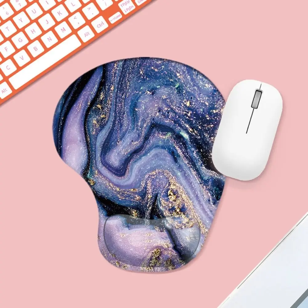 Comfortable Cartoon Series Wrist Rest Mouse Pad Marbled Texture Hand Support Mouse Mat Oil Painting Non Slip Gaming Mousepad