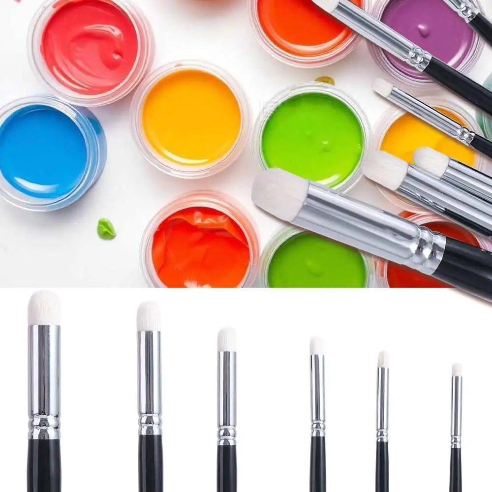 6 Pcs Miniature Art Painting Paint Brush Set Fine Detail Fantasy Figurines Wood Handle Brushes Micro Detailing Scale Models