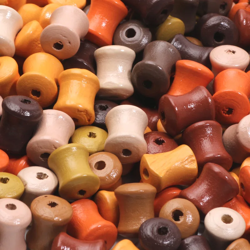 50 stücke 10mm Maillard Farbe Naturholz Perlen Zylinder Holz Spacer Perle für Schmuck machen DIY Armband Handarbeiten Zubehör