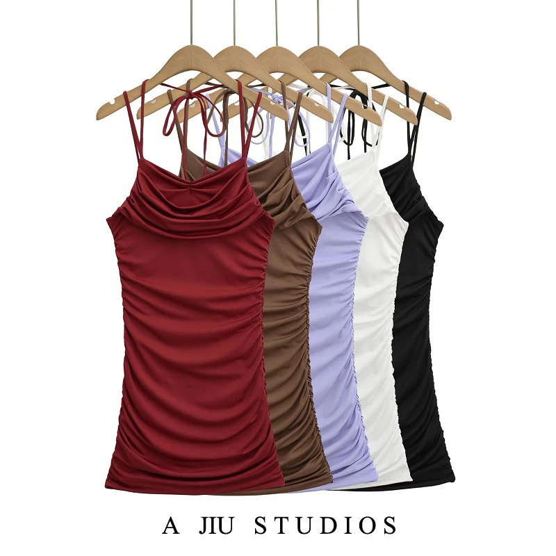 Pure Desirable Sexy ort Strapl Folded Neline Dr Women's Slimming Sexy Bodycon  Bal Skirt Summer Casual