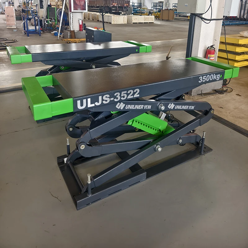 CE Certified 3500kg Hydraulic Scissor Car Lift Double Oil Cylinders Auto Leveling Vehicle Lifting Equipment