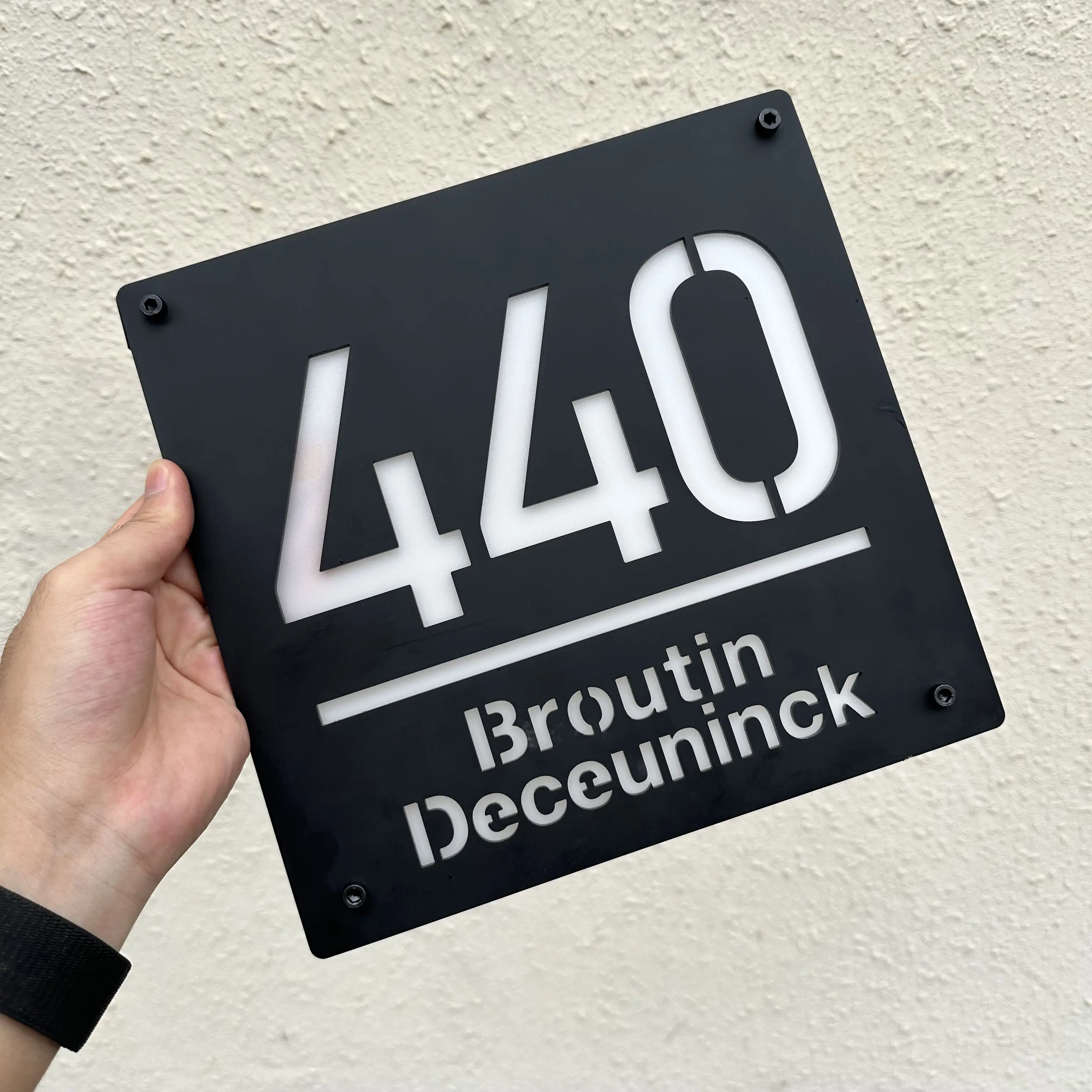 Personalized Solar House Number Outdoor Automatic Illuminated Plaque Easy Install Custom Door Sign Solar LED Address Sign 3D CUT